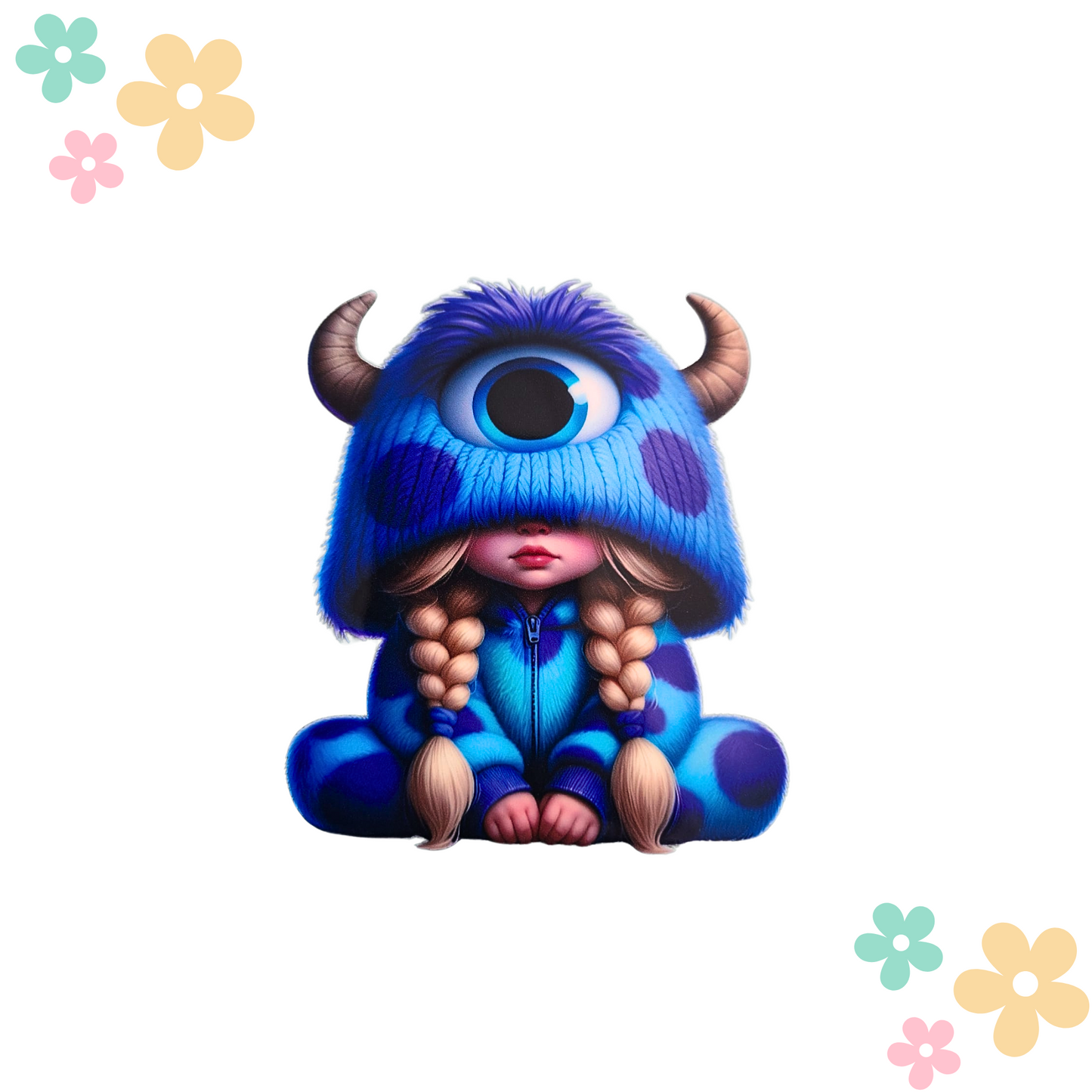 Fille Pyjama bleu Monstre