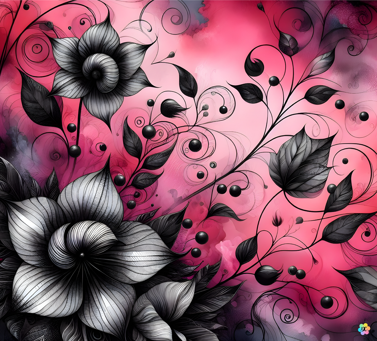 Floral Noir et Rose