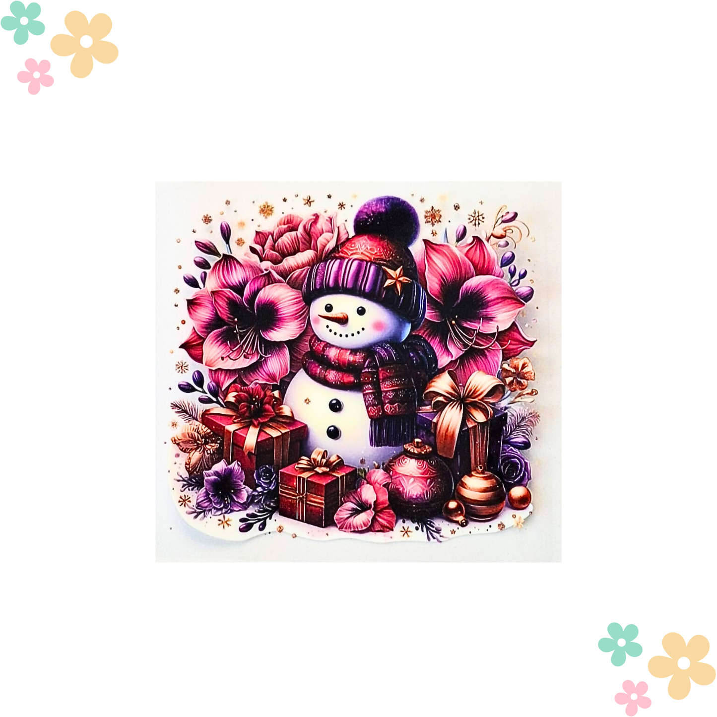 Bonhomme de neige floral