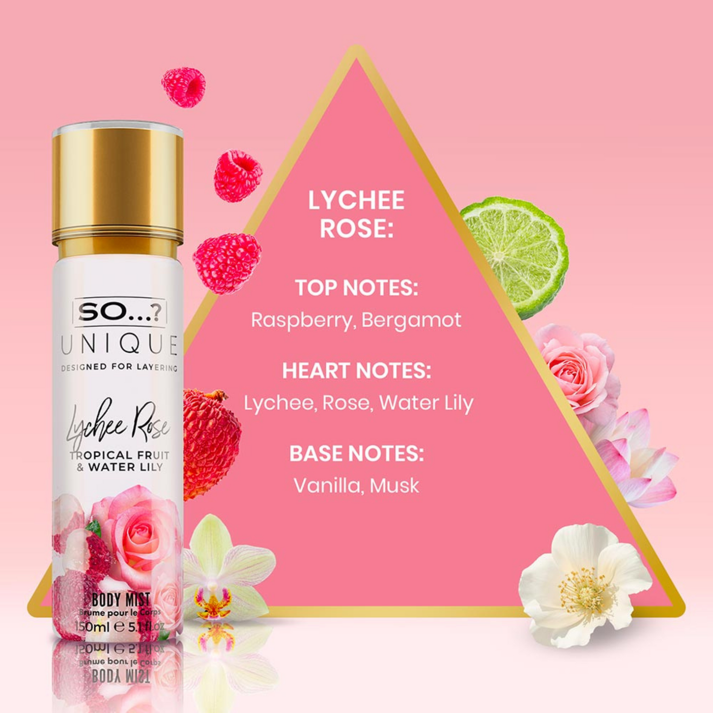 Brume pour le corps So …? UNIQUE 150 ml - Lychee Rose