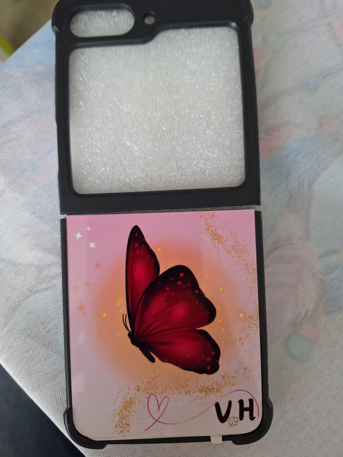 Coque téléphone pliable avec design personnalisé de papillon