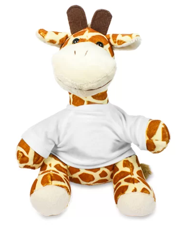 Doudou girafe tout doux, personnalisable avec le prénom de l’enfant, parfait pour accompagner les tout-petits dès la naissance.