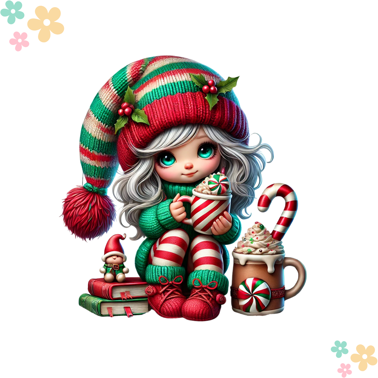 Fille Rouge et Vert Sucre d'Orge