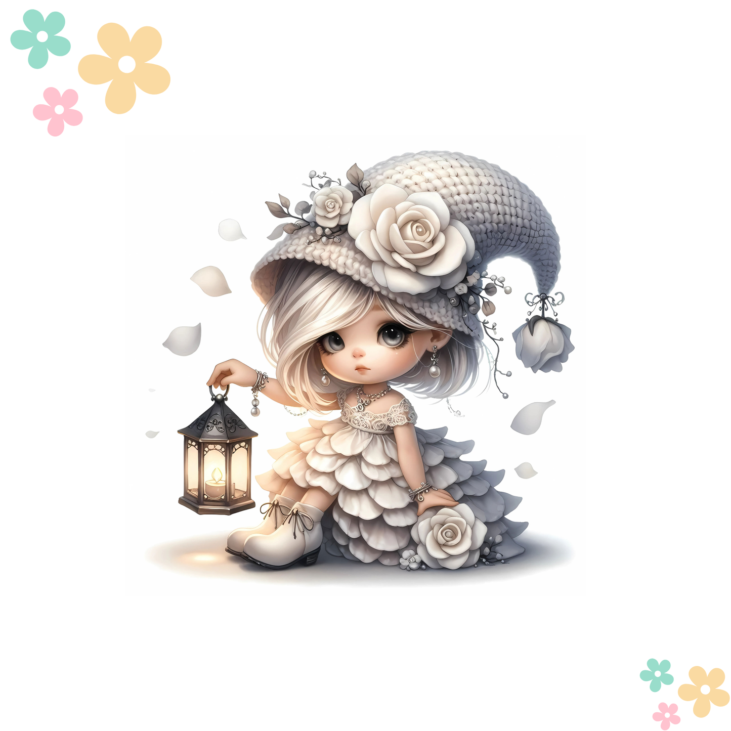 Fillette en blanc Lumignon