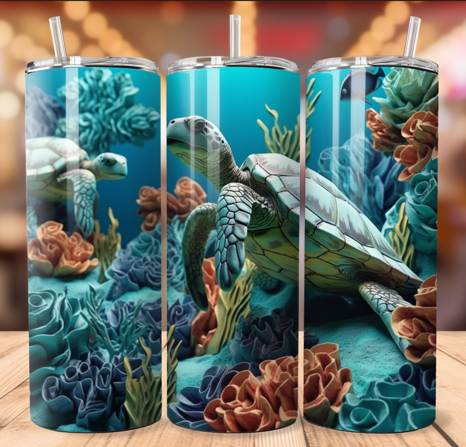 🌊 Tumbler Skinny Samy, la Tortue des Abysses 🐢