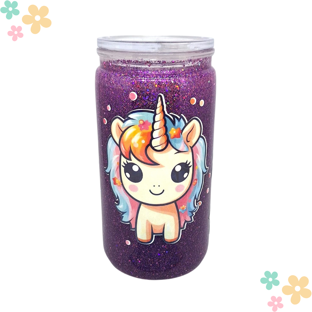 Tumbler Can Boule à Neige Personnalisable - 400ml avec Paillettes