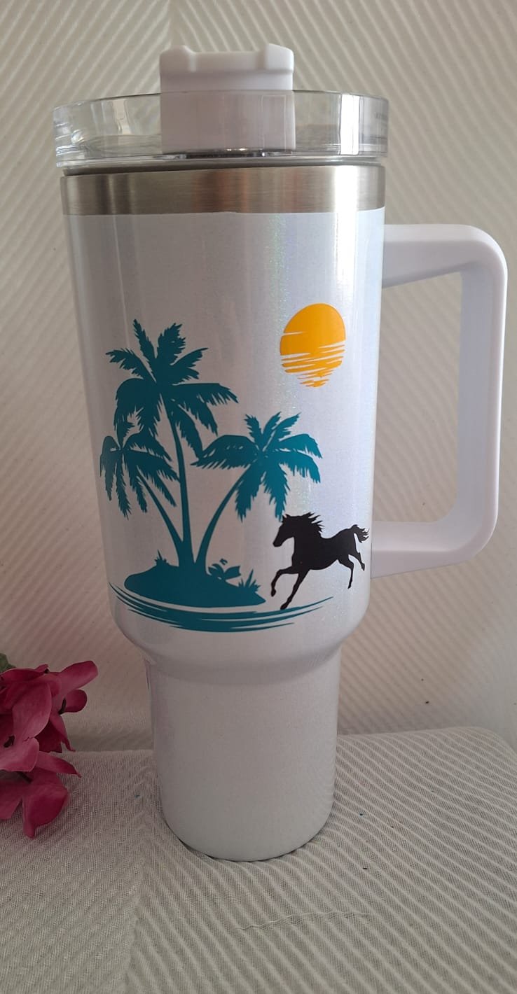tumbler personnalisé 1.2L soit 40oz blanc
