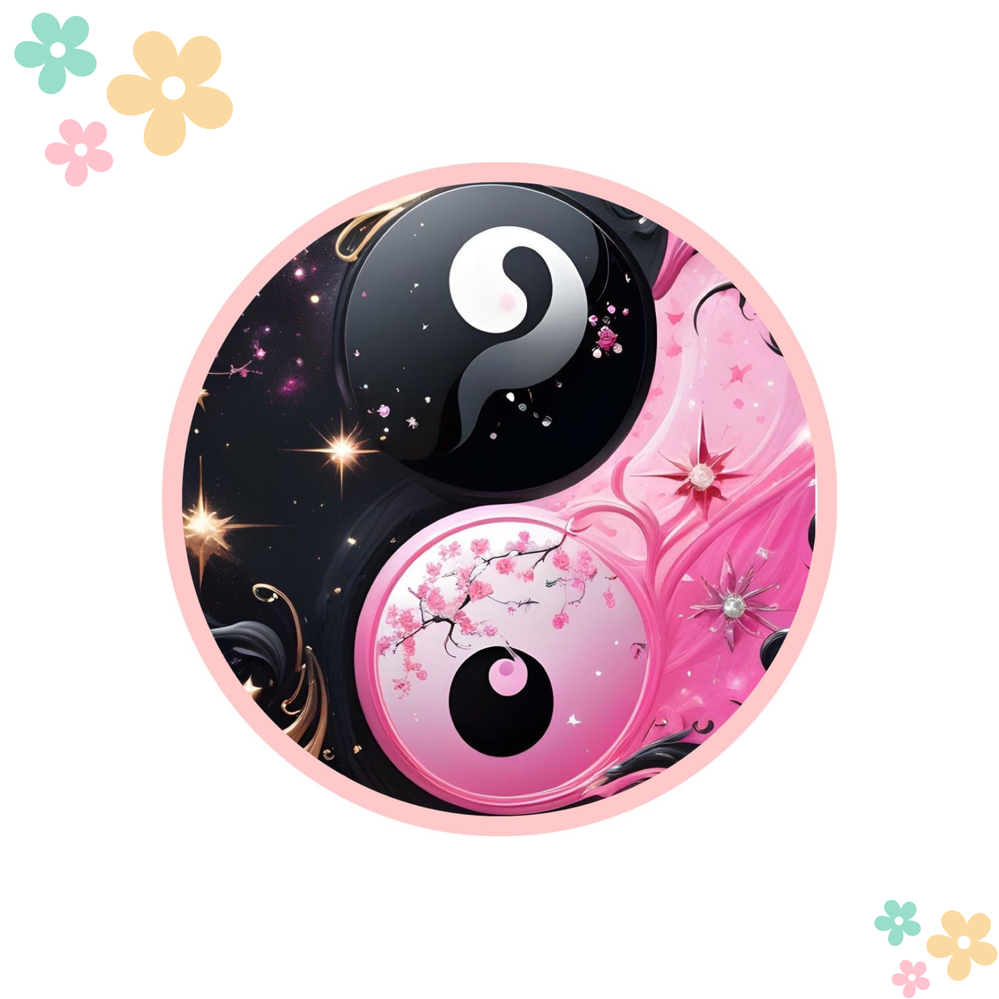 Ying Yang Rose et Noir