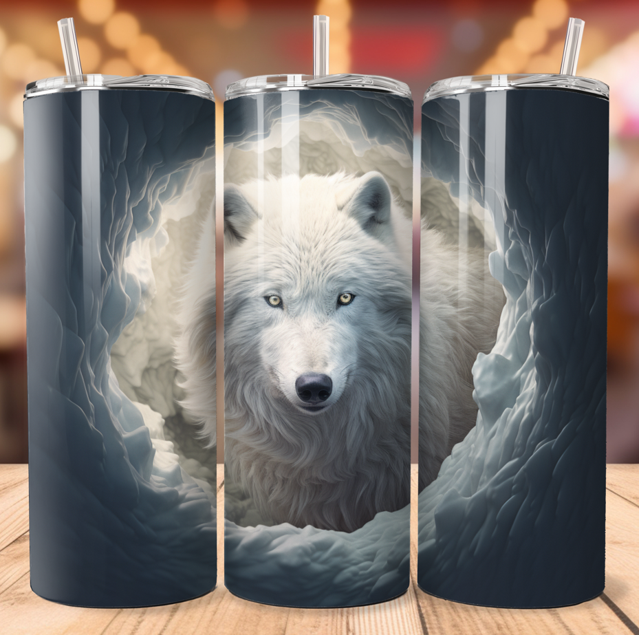🐺 Tumbler Skinny Bella le Regard du Loup Blanc 🐺