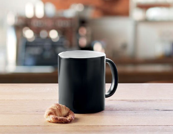 Mug en céramique magique révélant un design avec la chaleur, 300ml