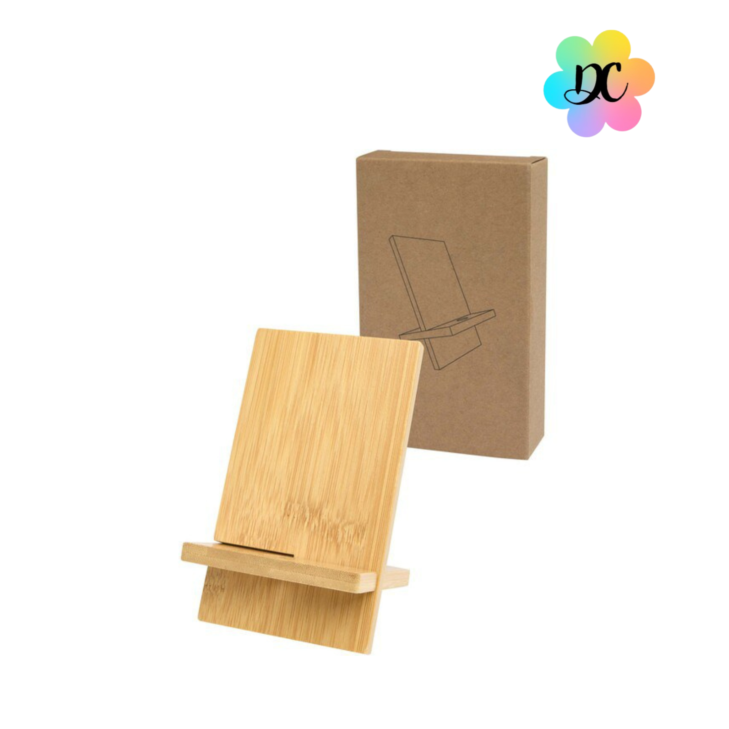 Support Téléphone Amovible en Bambou - Personnalisable