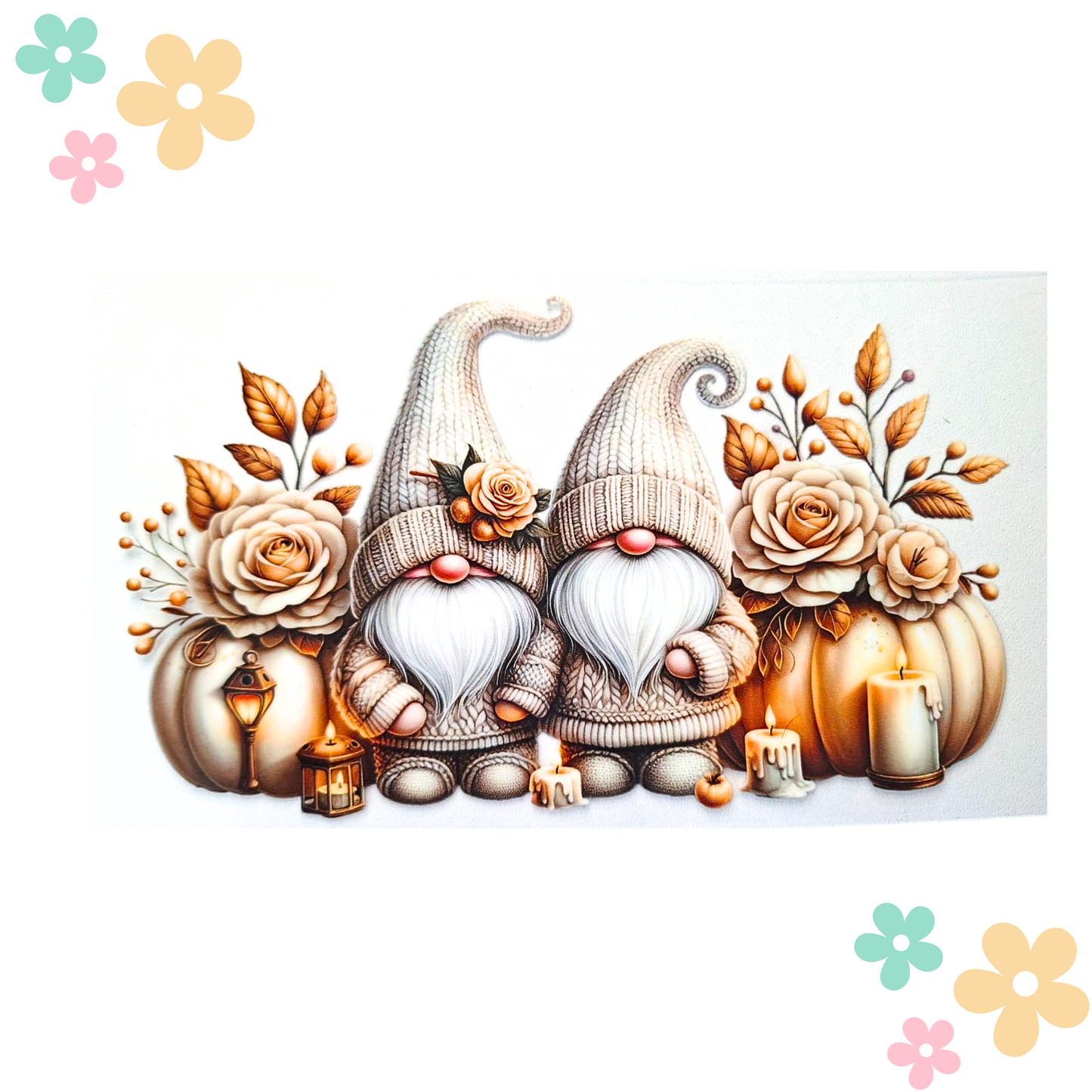 Gnome Blanc Citrouille bougie
