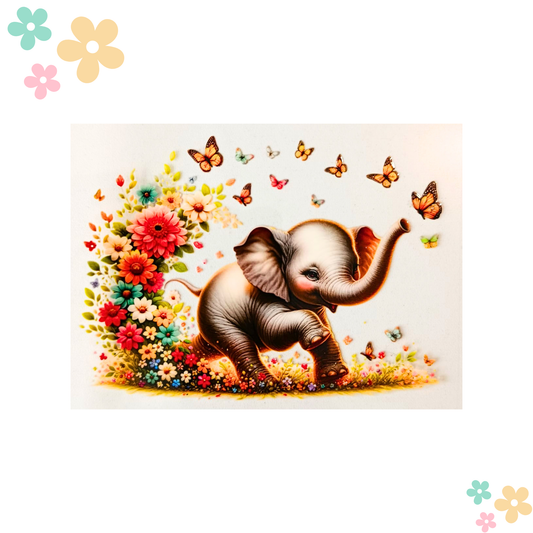 Eléphanteau Papillons