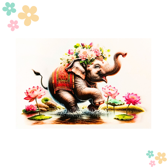 Eléphant Nénuphars