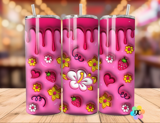 Fleurs et Fraises en 3D