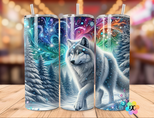 Loup Blanc Aurore Colorée