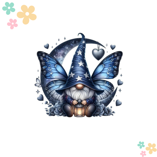 Gnome Bleu Lune&Coeur