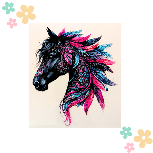 Cheval Plumes Roses