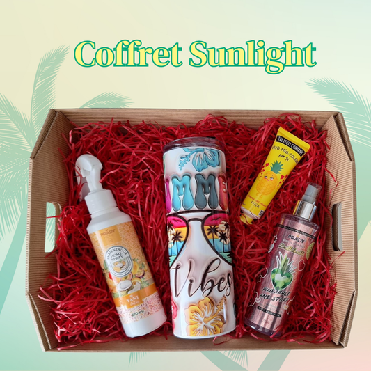 Coffret Sunlight – Éclat & Bien-être solaire + tumbler personnalisable