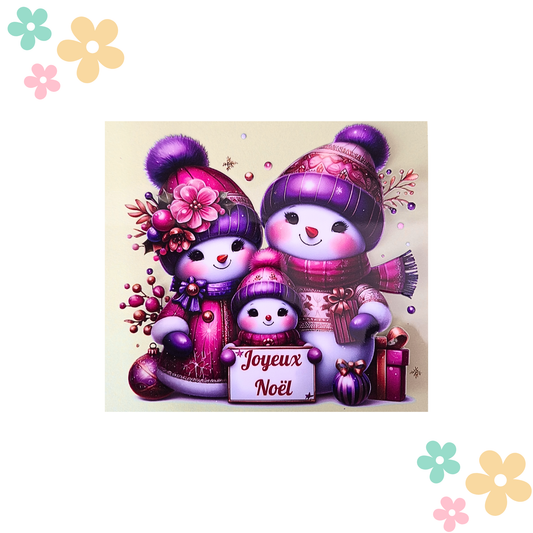 Famille Bonhomme de neige Joyeux Noel