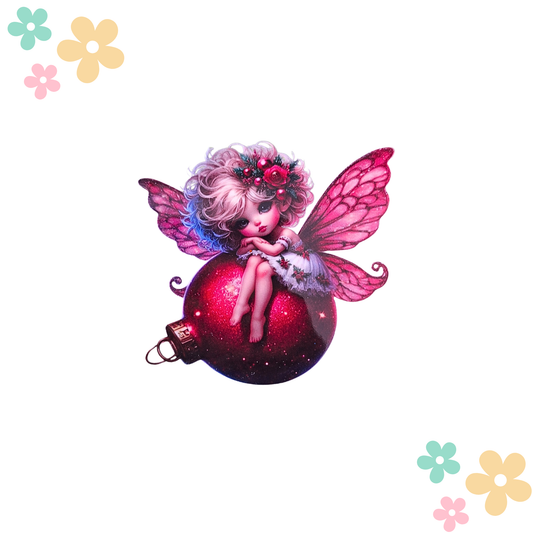 Fée Boule de Noel Rose