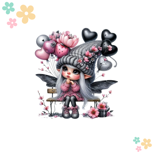 Fille Ballon Rose et noir