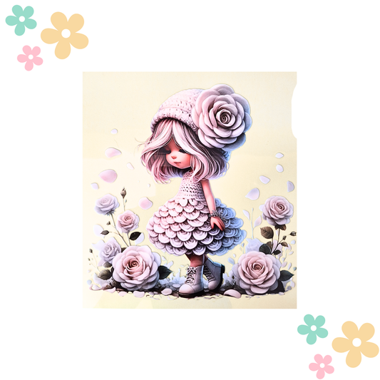 Fille Bonnet Rose Blanche