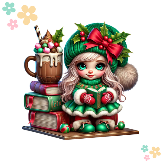 Fille Rouge et Vert Bouquin