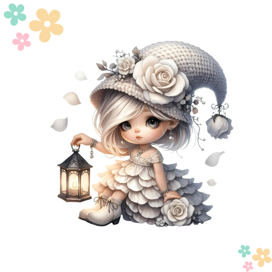 Fillette en blanc Lumignon