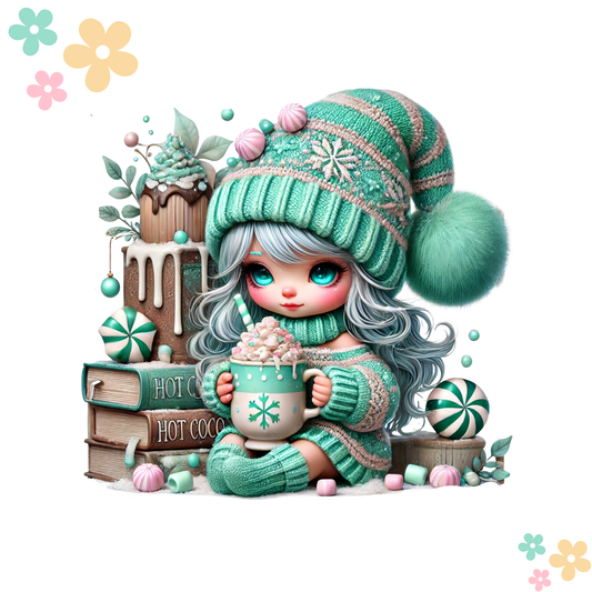 Fillette vert turquoise