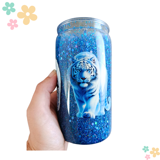 Tumbler Can Boule à Neige Personnalisable - 473ml avec Paillettes