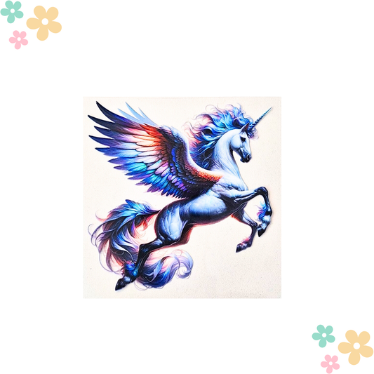 Licorne Orangée Bleue