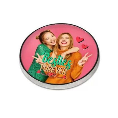 Magnet rond avec photo personnalisée pour frigo