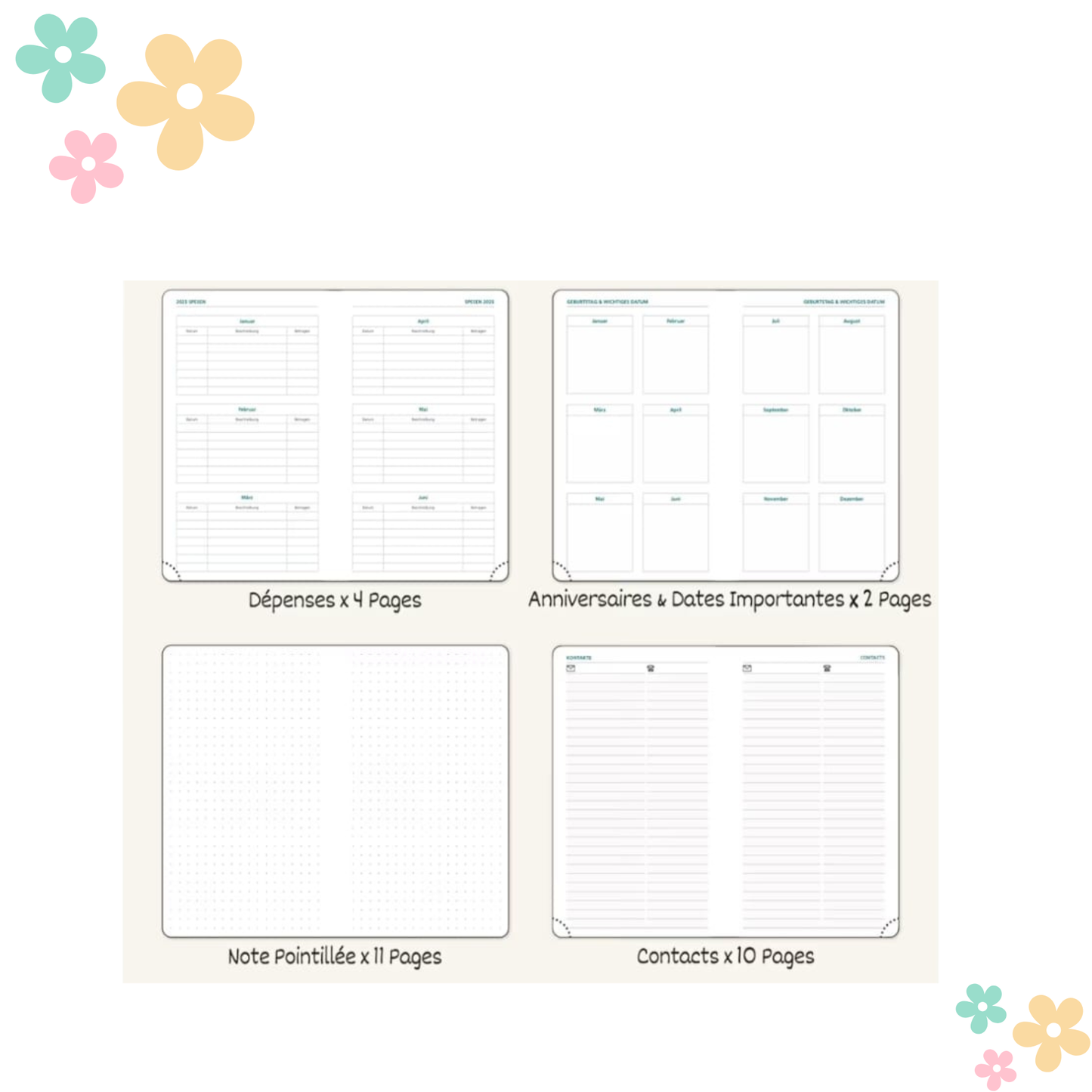 Agenda calendaire personnalisable – Format 17 cm