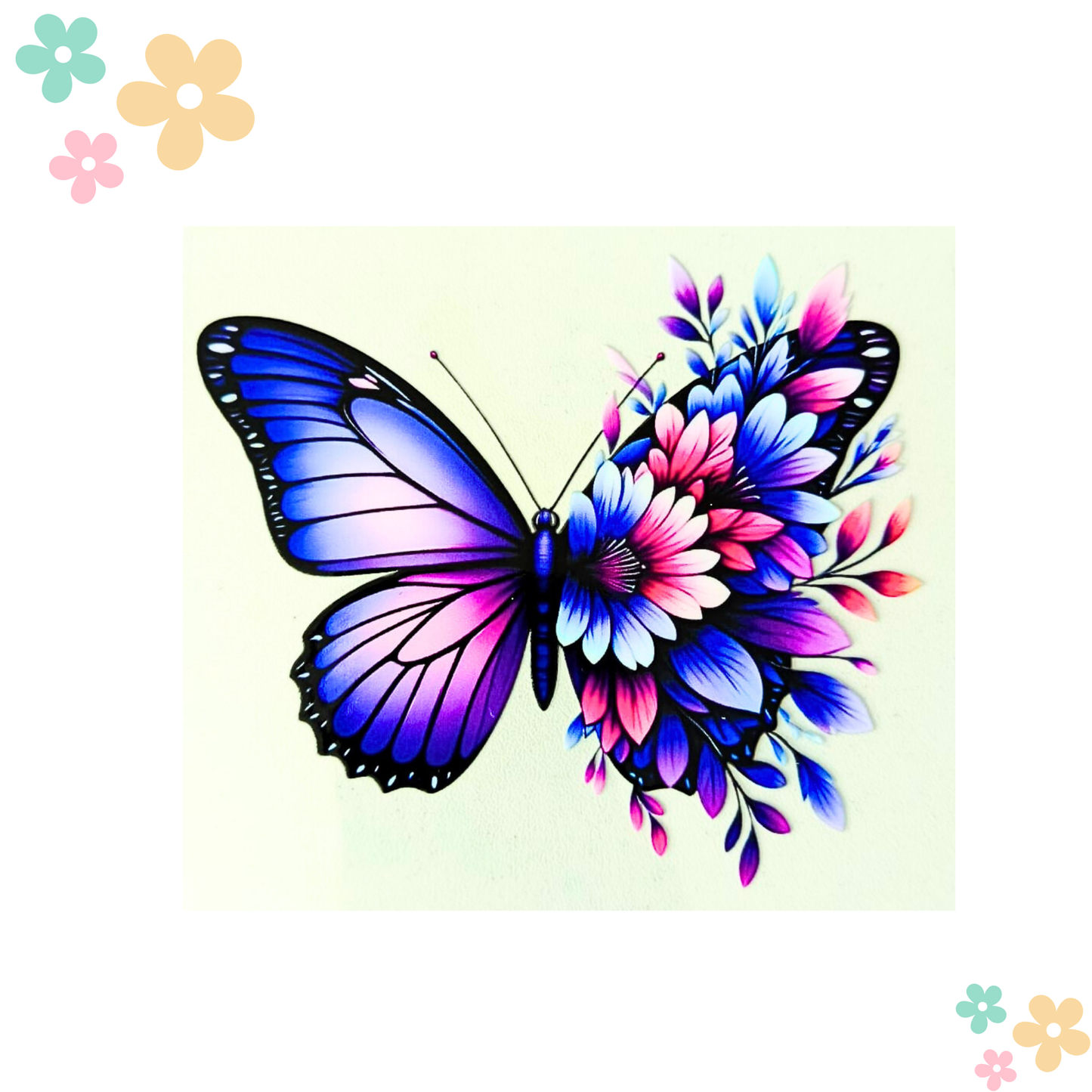 Papillon Bleuté floral