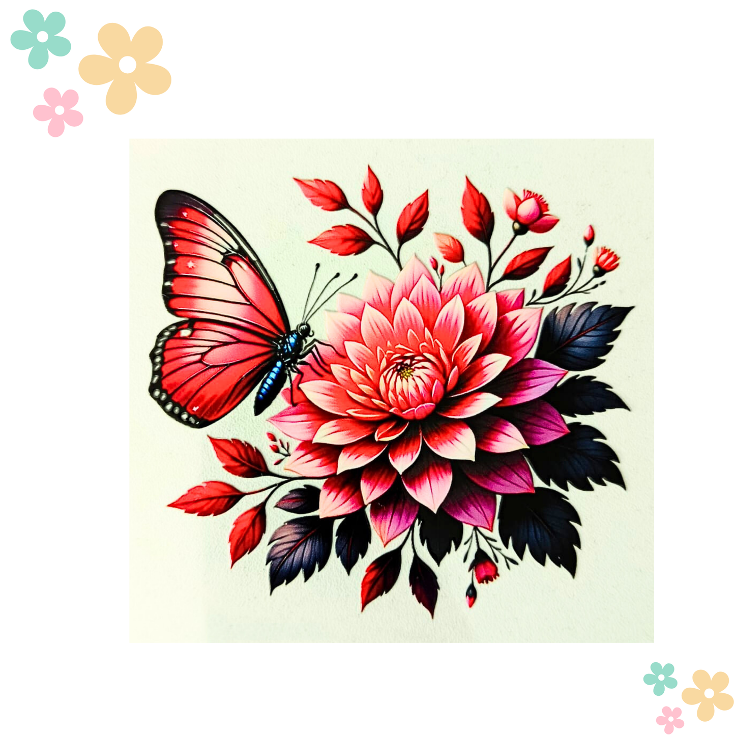 Papillon Rouge Rosace