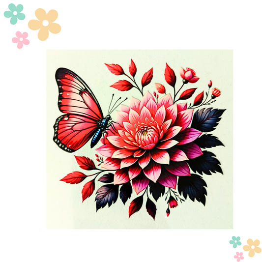 Papillon Rouge Rosace