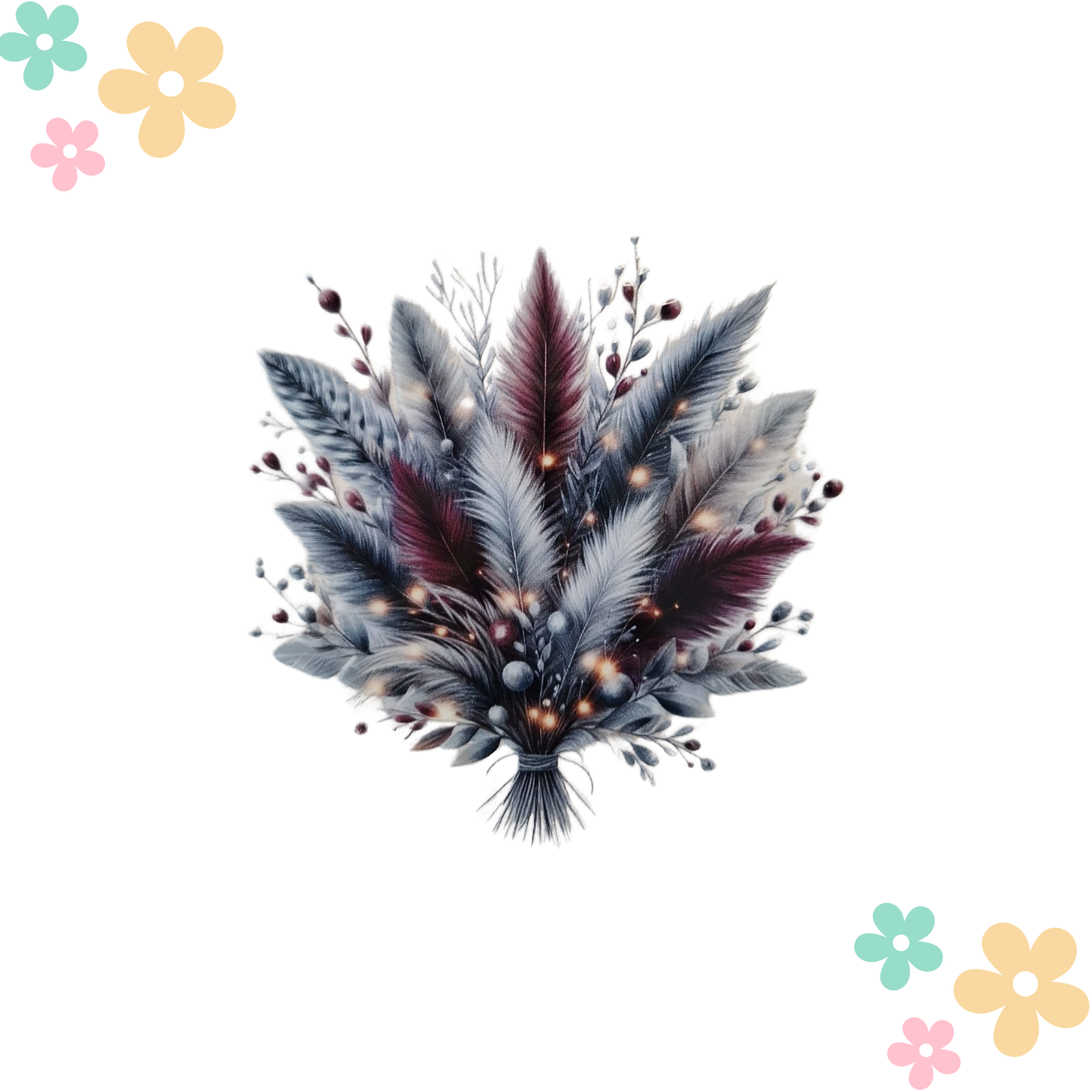 Plumes Rouges Gris