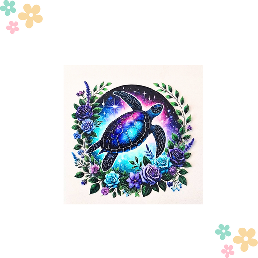 Tortue Couronne Florale