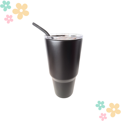 Tumbler Américain Personnalisable - Isotherme 887ml avec Paille Colorée