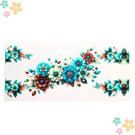 Wrap Fleur Bleu Blanc et Chocolat