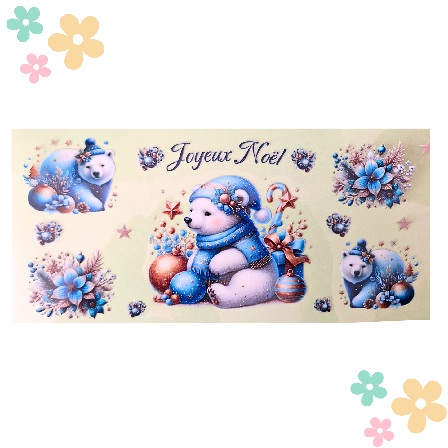 Wrap Joyeux Noel Ours Blanc