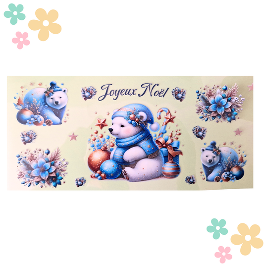 Wrap Joyeux Noel Ours Blanc