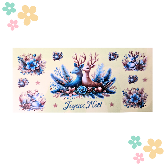 Wrap Joyeux Noel Couple de cerfs