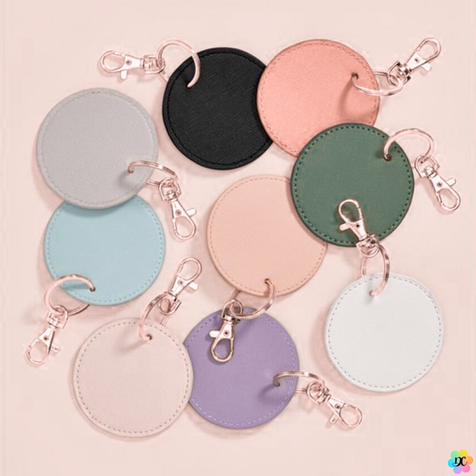 Porte-clé rond  - Simili cuir Personnalisable