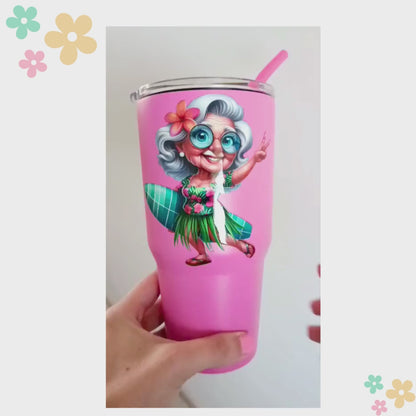 Tumbler Américain Personnalisable - Isotherme 887ml avec Paille Colorée